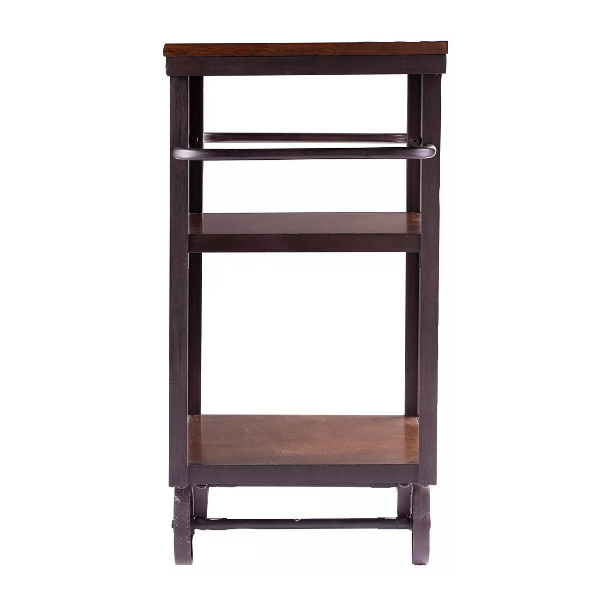 Eliston Industrial Rolling Kitchen Island Brown - Aiden Lane