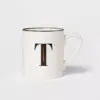 16oz Stoneware Monogram T Mug White - Threshold™