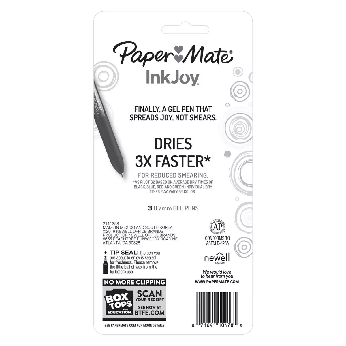 Paper Mate InkJoy 3pk Gel Pens Multicolor