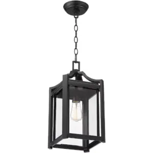 Franklin Iron Works Rustic Farmhouse Outdoor Ceiling Light Hanging Black 17