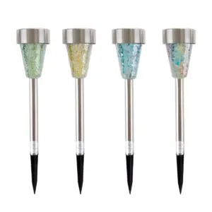 Solar Outdoor LED Light Mosaic Pillar Path and Walkway Lights Pure Garden