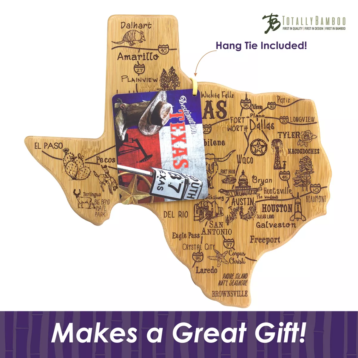Totally Bamboo Destination Texas Cutting Board 14