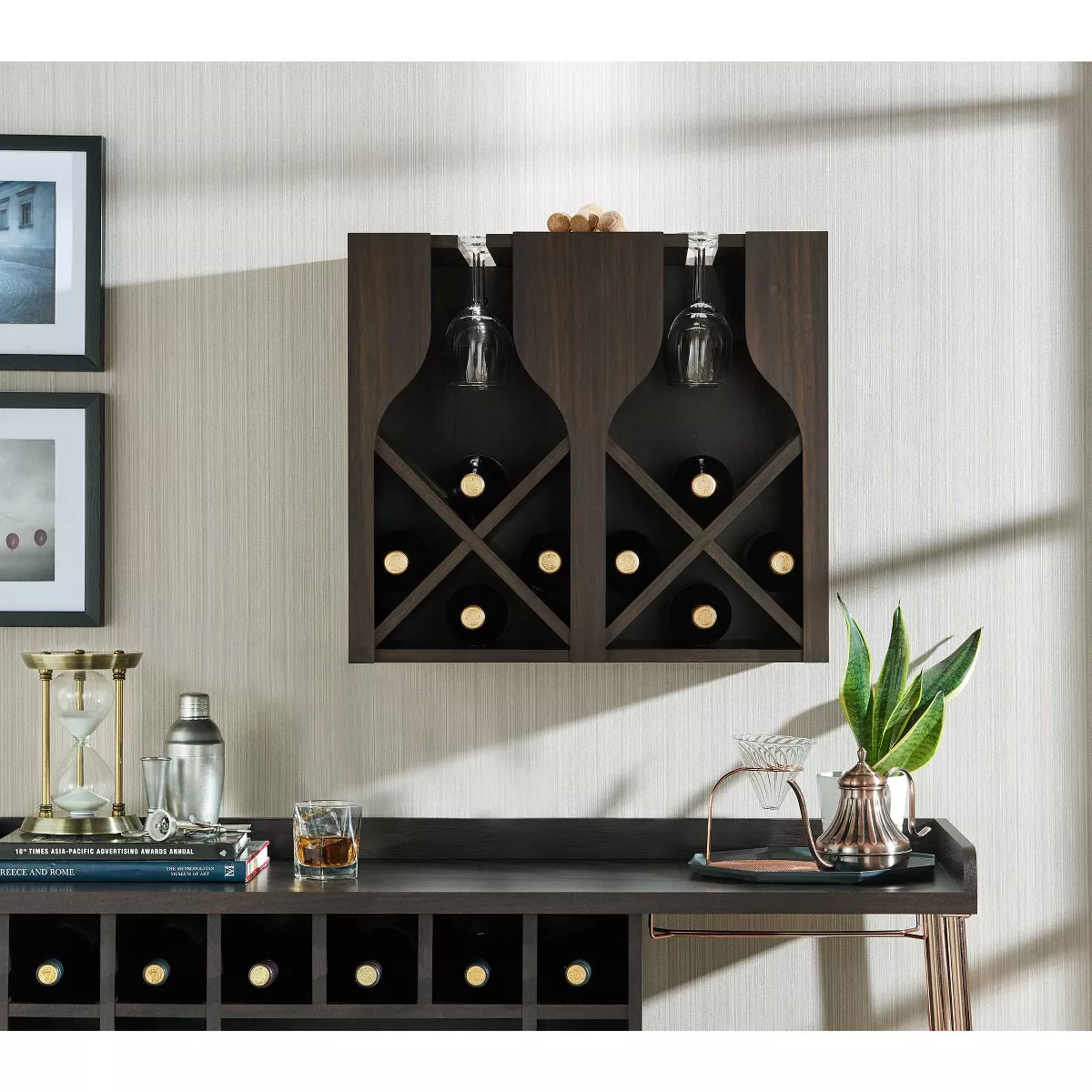 Ralswel Wall Mount Wine Rack Wenge - miBasics