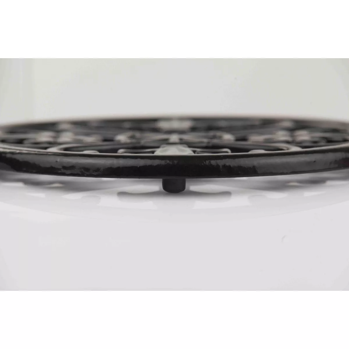 Home Basics Cast Iron Fleur De Lis Trivet, Black