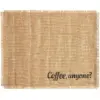 Brown Woven Burlap Table Placemat “Coffee, Anyone?” Dining Table Mat for Kitchen Party Decor (17.7 x 13.8 in)