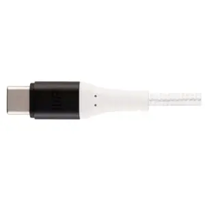 Monoprice USB 2.0 Type C to Type A Charge and Sync Cable - 3 Feet - White | Durable, Kevlar-Reinforced Nylon-Braid - AtlasFlex Series