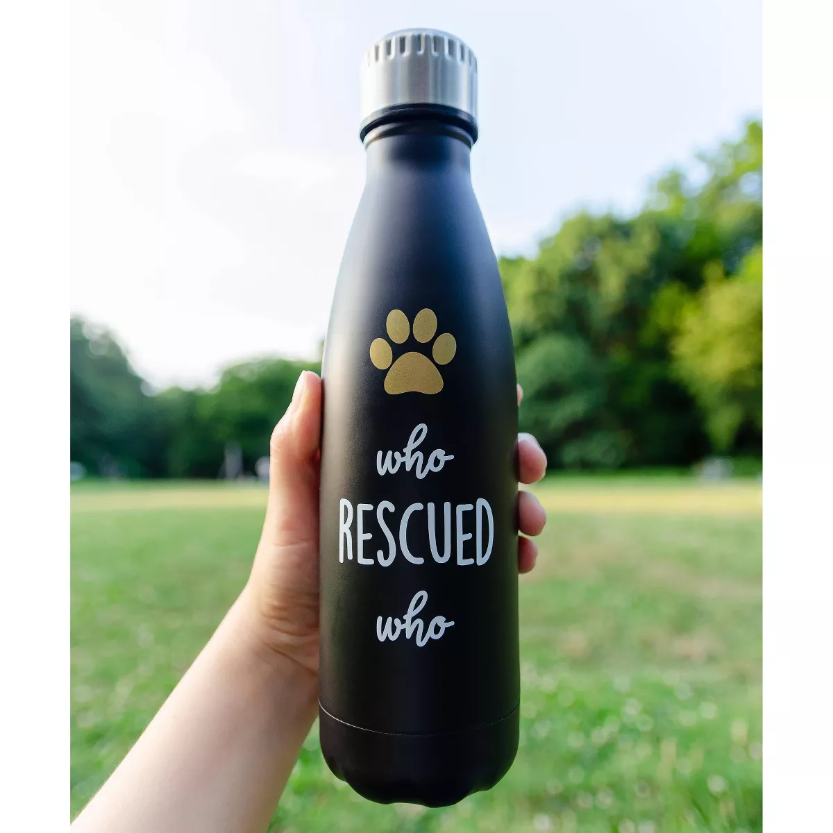 Pearhead Water Bottle - Who Rescued Who - 17 fl oz