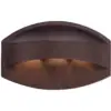Possini Euro Design Modern Outdoor Wall Light Fixture LED Bronze 11" Wide Eyebrow Dark Sky for Exterior House Porch Patio Deck