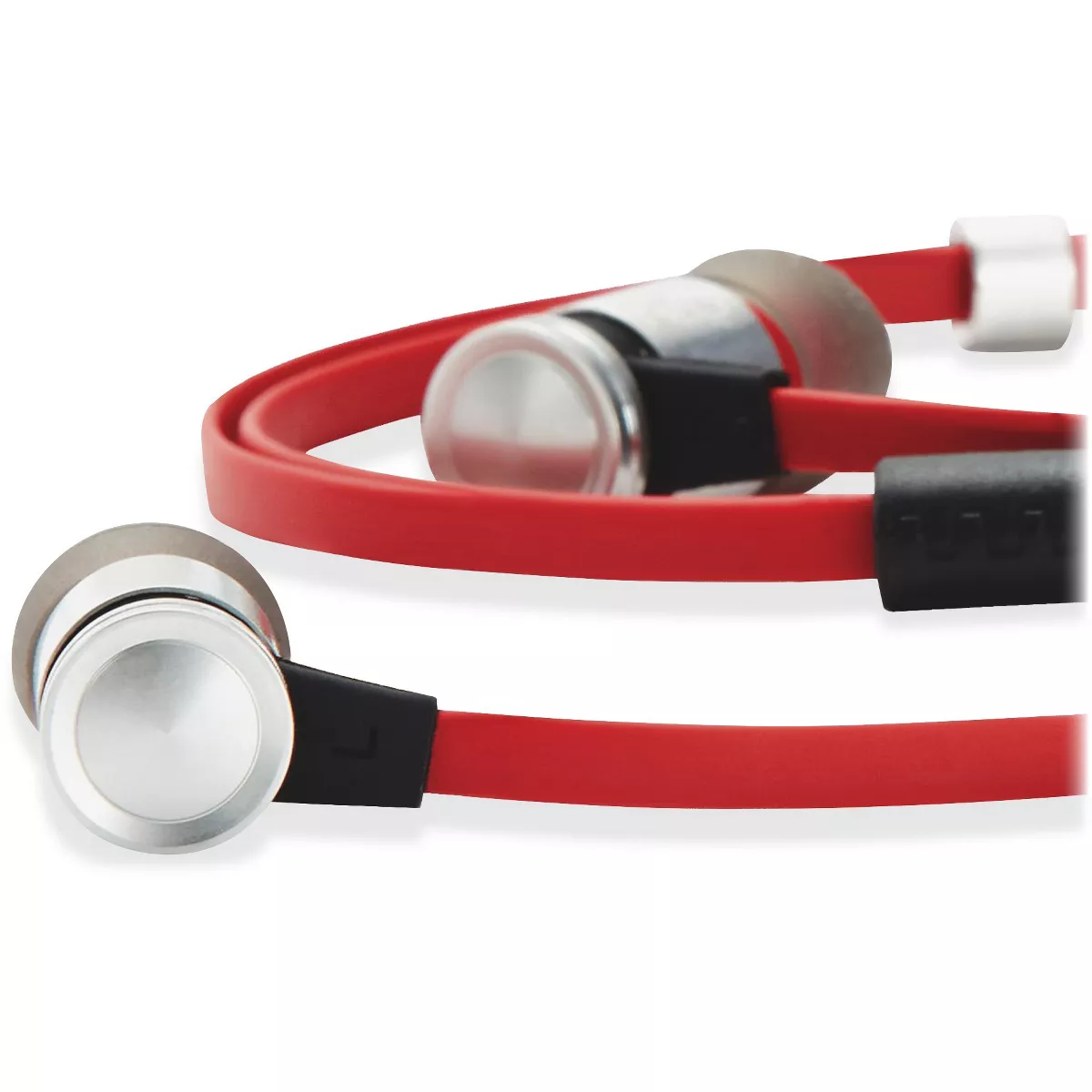 Verbatim Listen / Talk Earphones - Stereo - Mini-phone - Wired - Earbud - Binaural - In-ear - Red, Silver