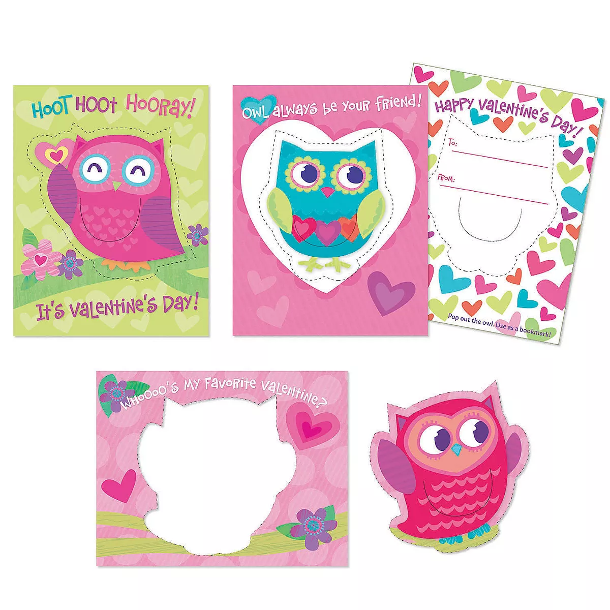 MindWare Pop-Out Owl Bookmark Valentines - 28 Cards, 28 Envelopes