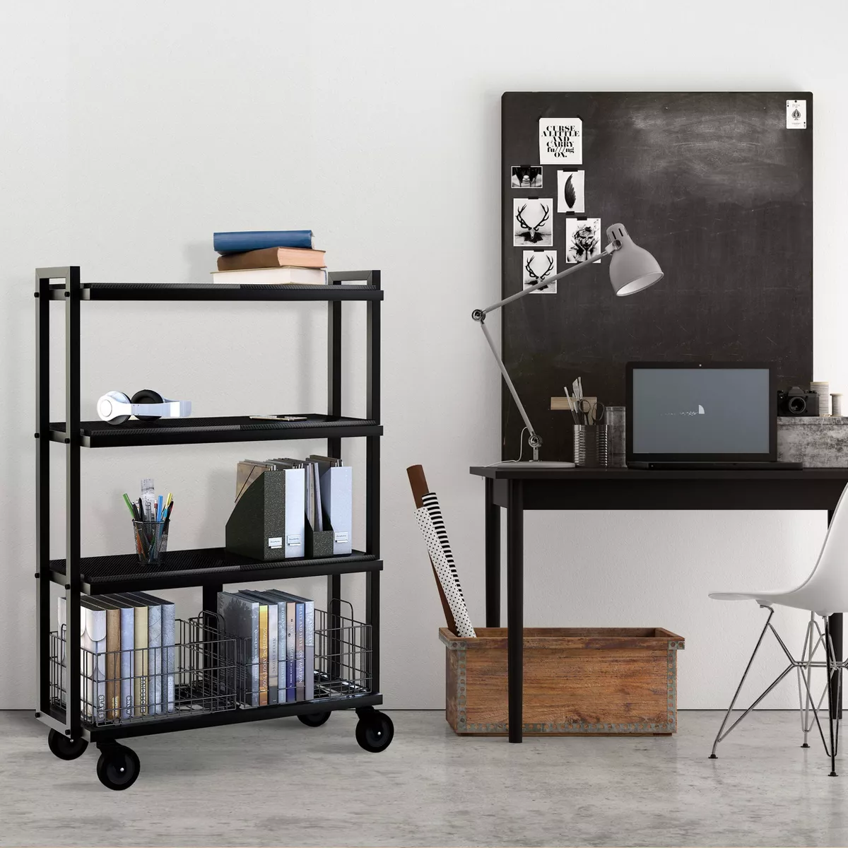 Cart System with wheels 4 Tier Black - Atlantic
