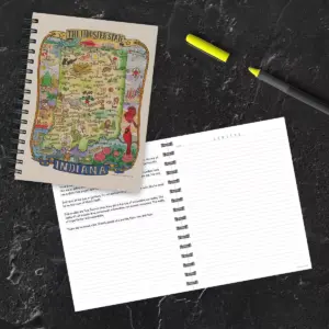 Indiana State Map Lined Journal 7.25