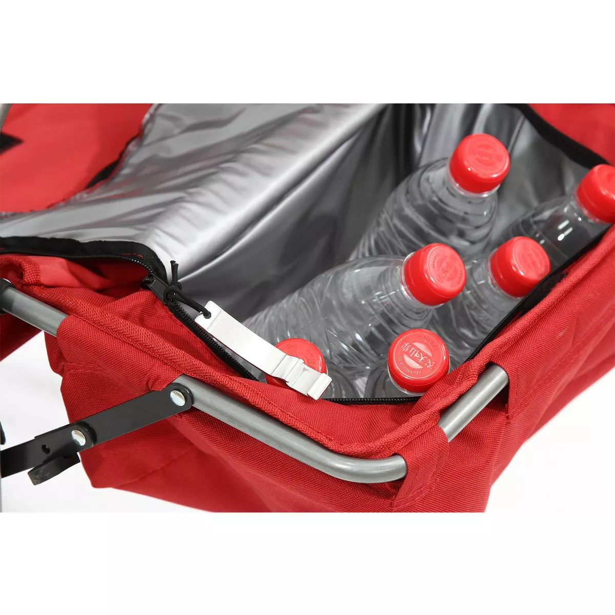 Kamp-Rite Outdoor Camp Folding Director's Chair with Side Table & Cooler, Red