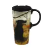 Evergreen Beautiful Black and Yellow Dogs Ceramic Perfect Cup - 4 x 5 x 7 Inches Indoor/Outdoor home goods For Kitchens, Parties and Homes