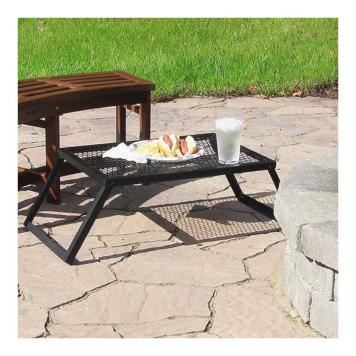 Foldable Camping and Patio Tray Table - Rectangle - Sunnydaze Decor