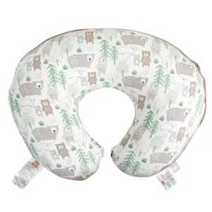 Boppy Organic Fabric Nursing Pillow Cover - Taupe Bear Family