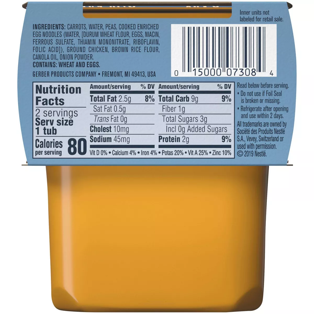 Gerber Sitter 2nd Foods Chicken Noodle Baby Meals - 2ct/4oz Each
