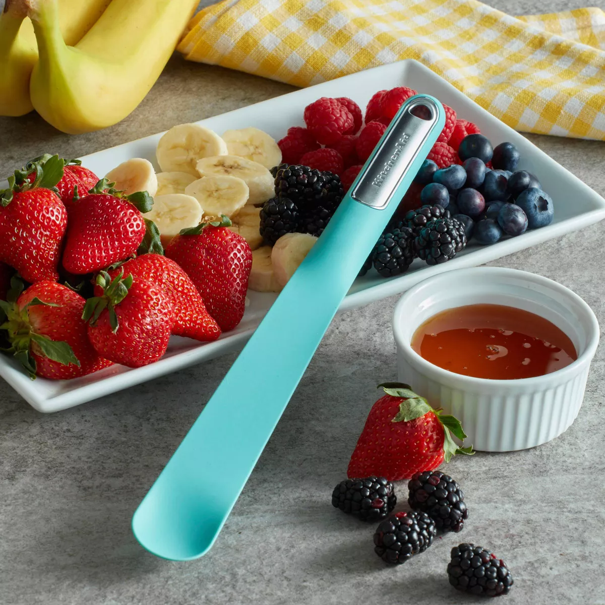 KitchenAid Silicone Slim Spatula Aqua Sky
