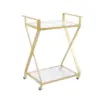 Regina Gold X Frame 2 Tier Serving Cart Gold - Silverwood