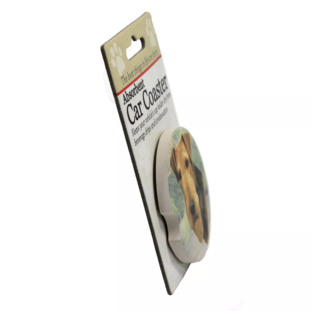 Car Coaster 2.5" Airedale Car Coaster Absorbant E & S Pet - Coasters