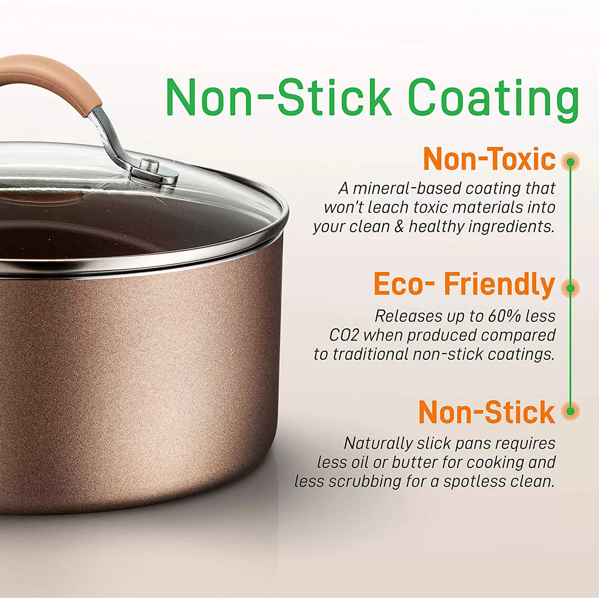 NutriChef Metallic Nonstick Ceramic Cooking Kitchen Cookware Pots & Pan Set w/ Lids, Utensils, & Cool Touch Handle Grips 14 Piece Set, Bronze (2 Pack)