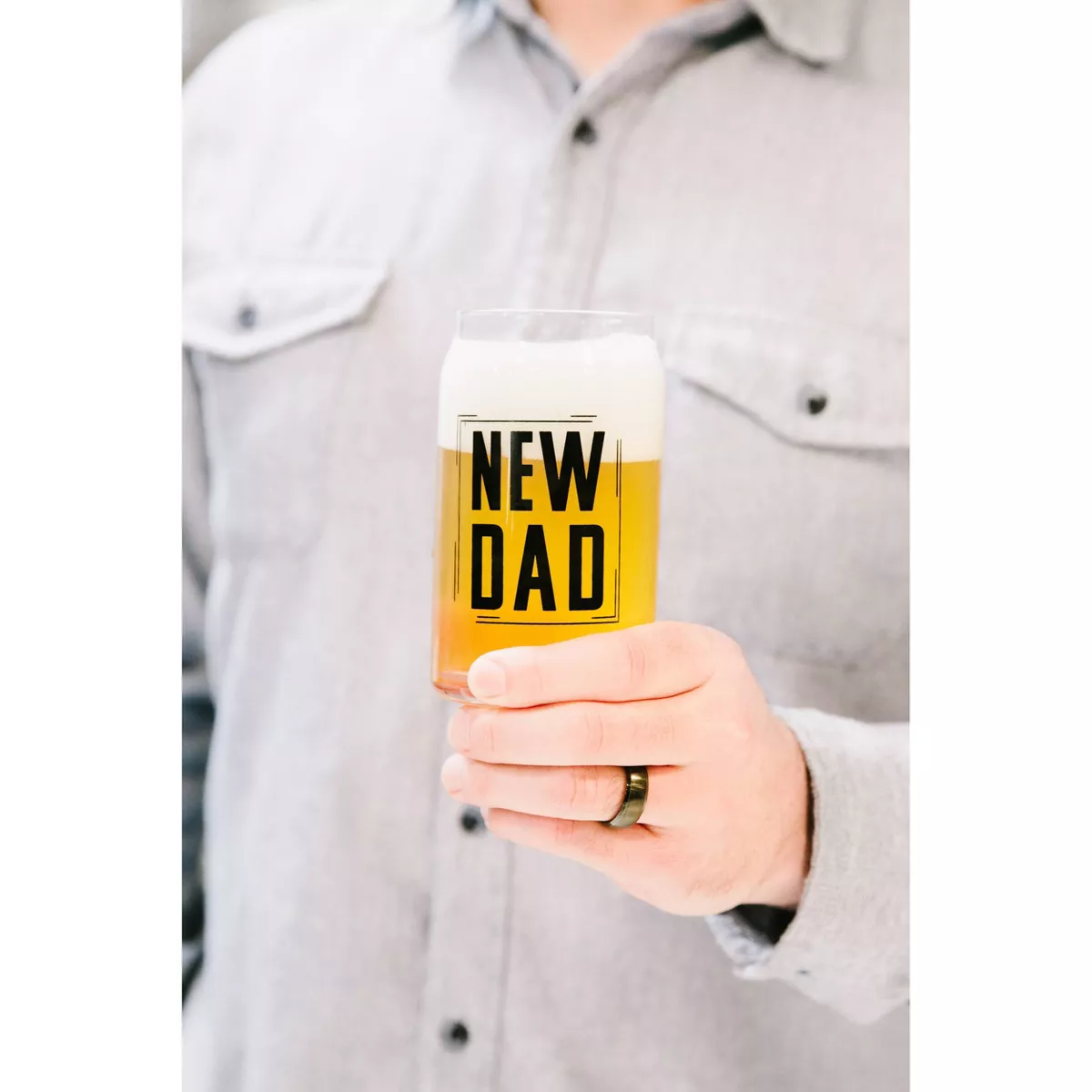 Pearhead New Dad Beer Glass 16 oz