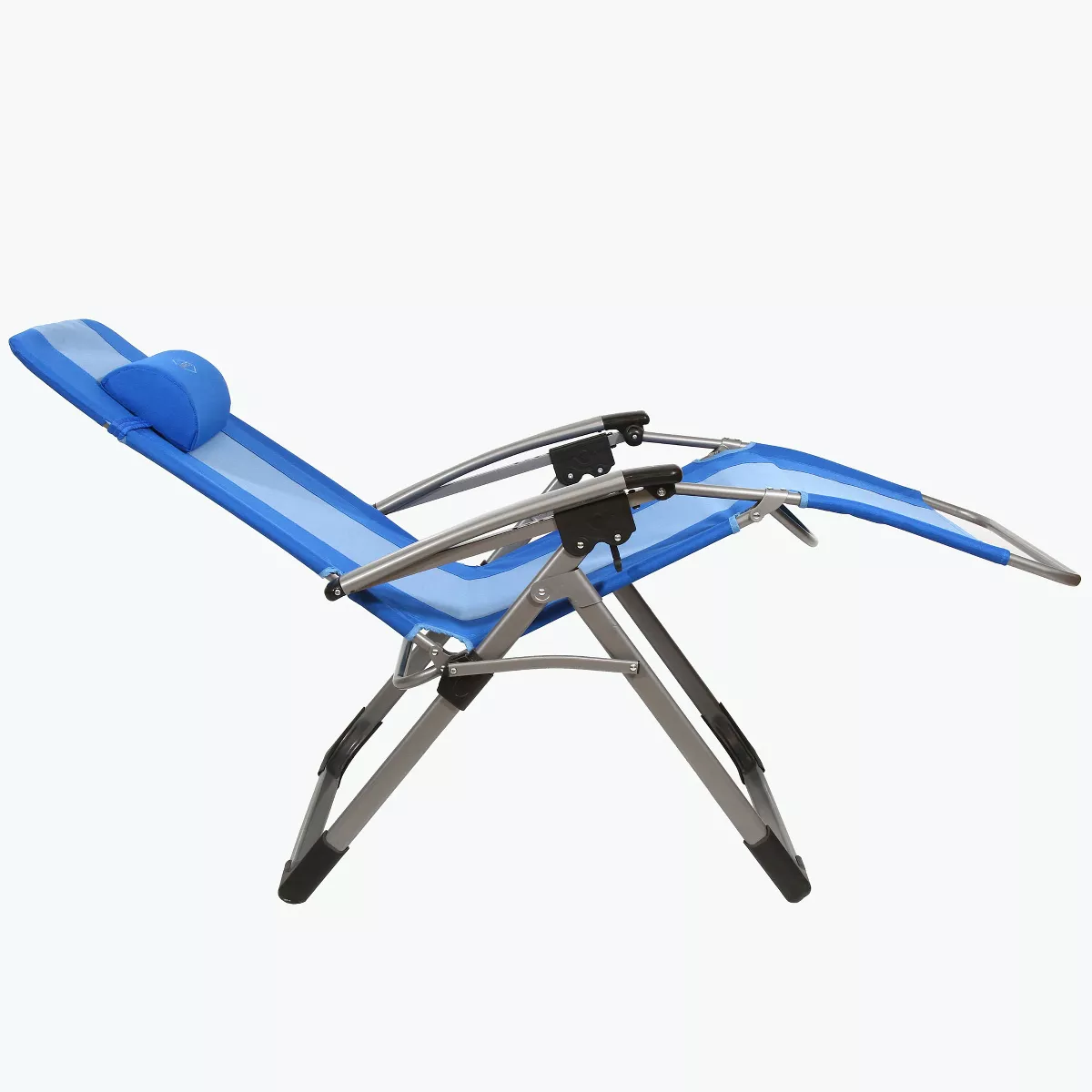 Kamp-Rite KAMPAC186 Outdoor Furniture Camping Beach Patio Sports Oversized Anti Gravity Folding Reclining Chair, Blue