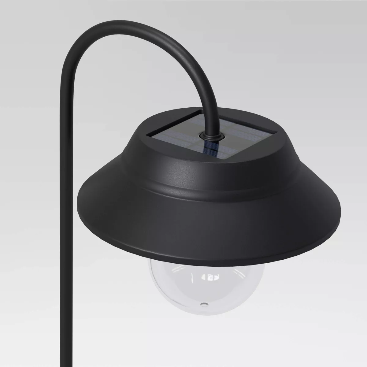Shepard Hook Solar LED Pathway Light Black - Threshold™