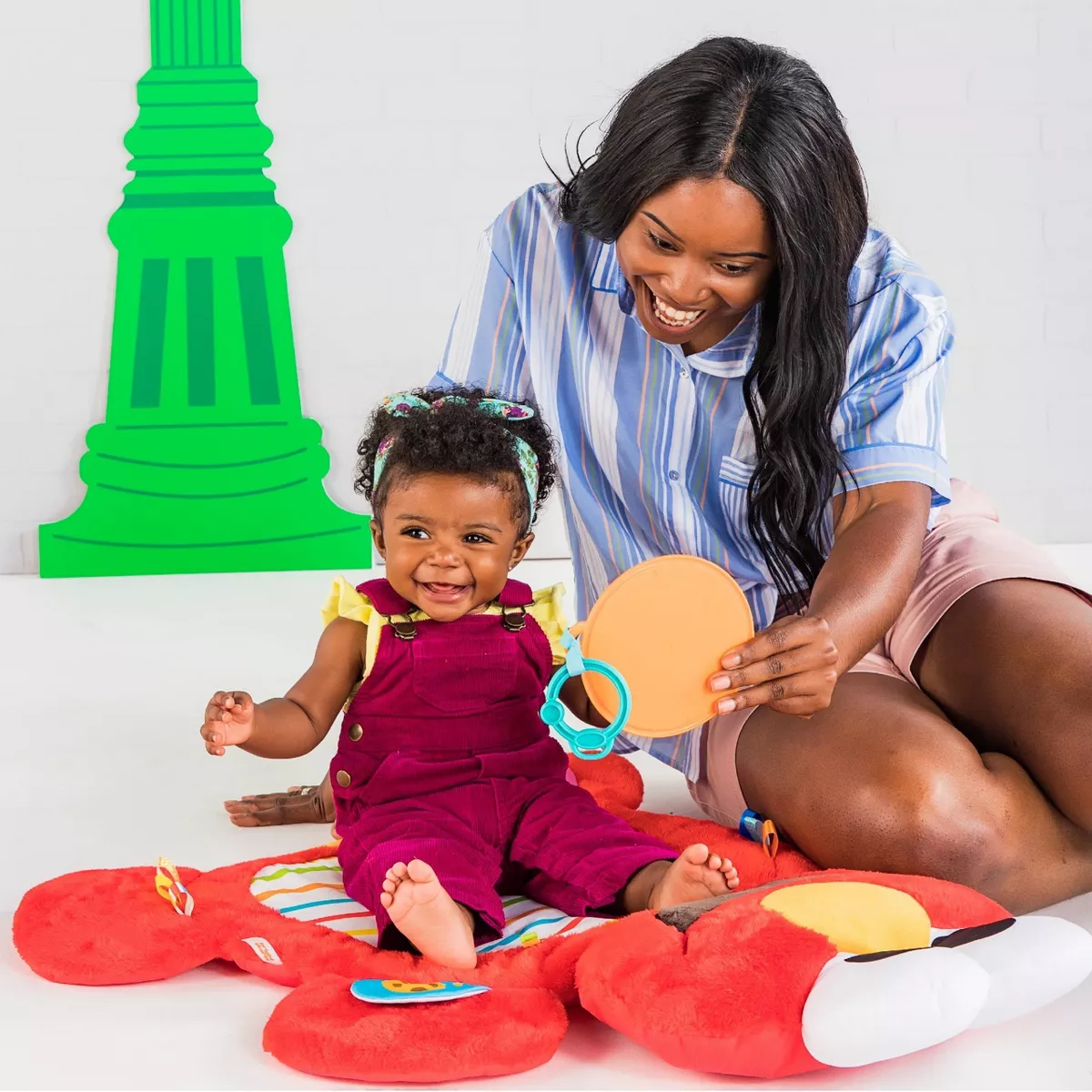 Bright Starts Sesame Street Tummy-Time Elmo Prop Mat