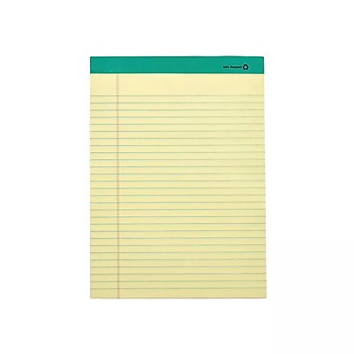 MyOfficeInnovations 100% Recy Perforated Notepads Canary 8-1/2" x 11-3/4" Wide Ruled 12/PK 815592