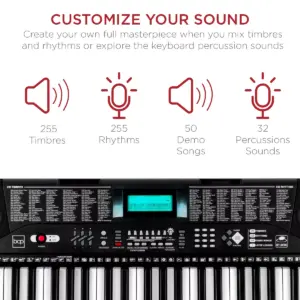 Best Choice Products 61-Key Beginners Complete Electronic Keyboard Piano Set w/ LCD Screen, Lighted Keys, Headphones