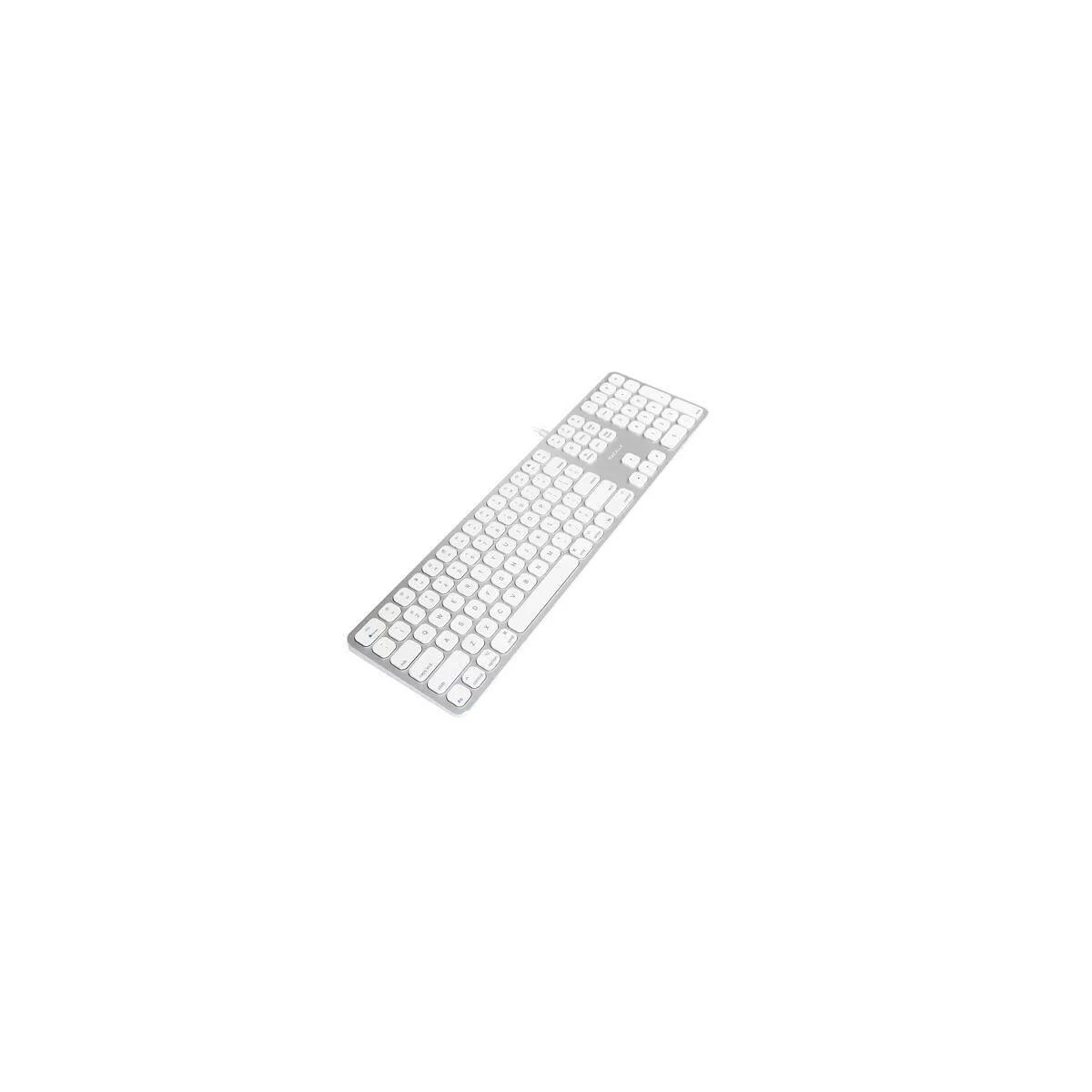 Macally Full Aluminum Wired Keyboard With Number Keypad and 2 Port USB Hub