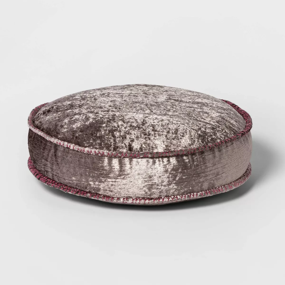 Round Textured Velvet Decorative Throw Pillow Smoke - Opalhouse™