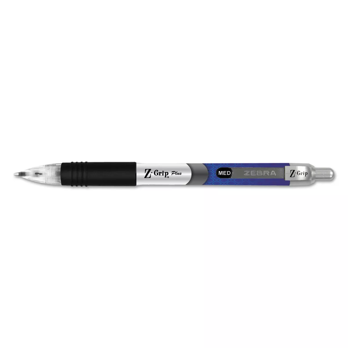 ZEBRA Z-Grip Plus Retractable Ballpoint Pen Blue Ink Medium Dozen 25520