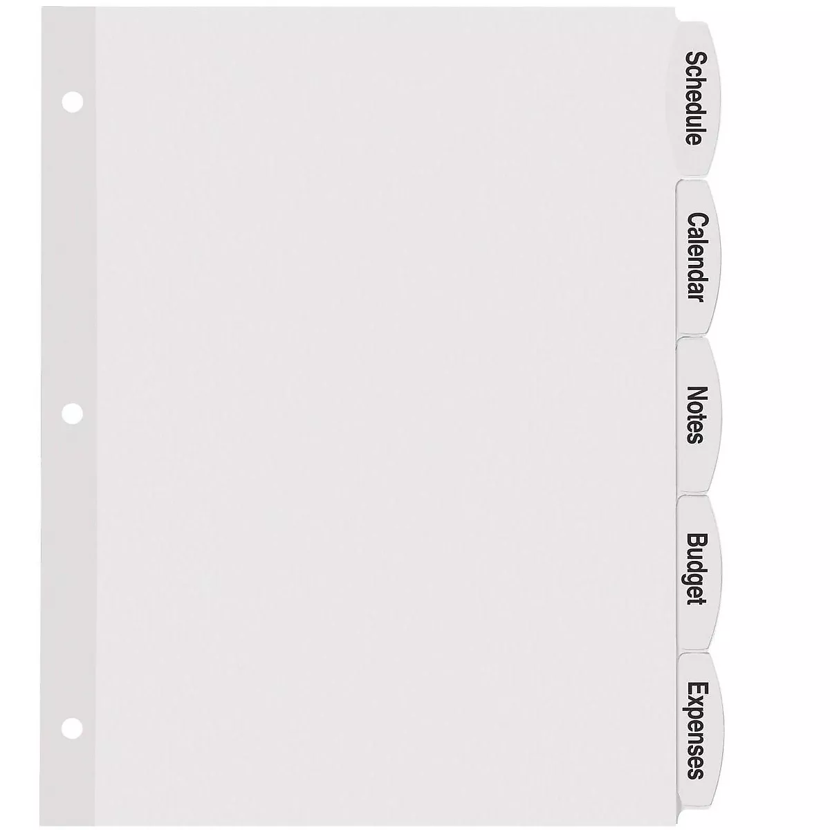 Avery Easy Peel White Label Tab Dividers 5-Tab 6/PK White 14432