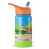 EcoVessel 12oz Frost Insulated Stainless Steel Kids' Water Bottle with Straw Top - Dinosaur