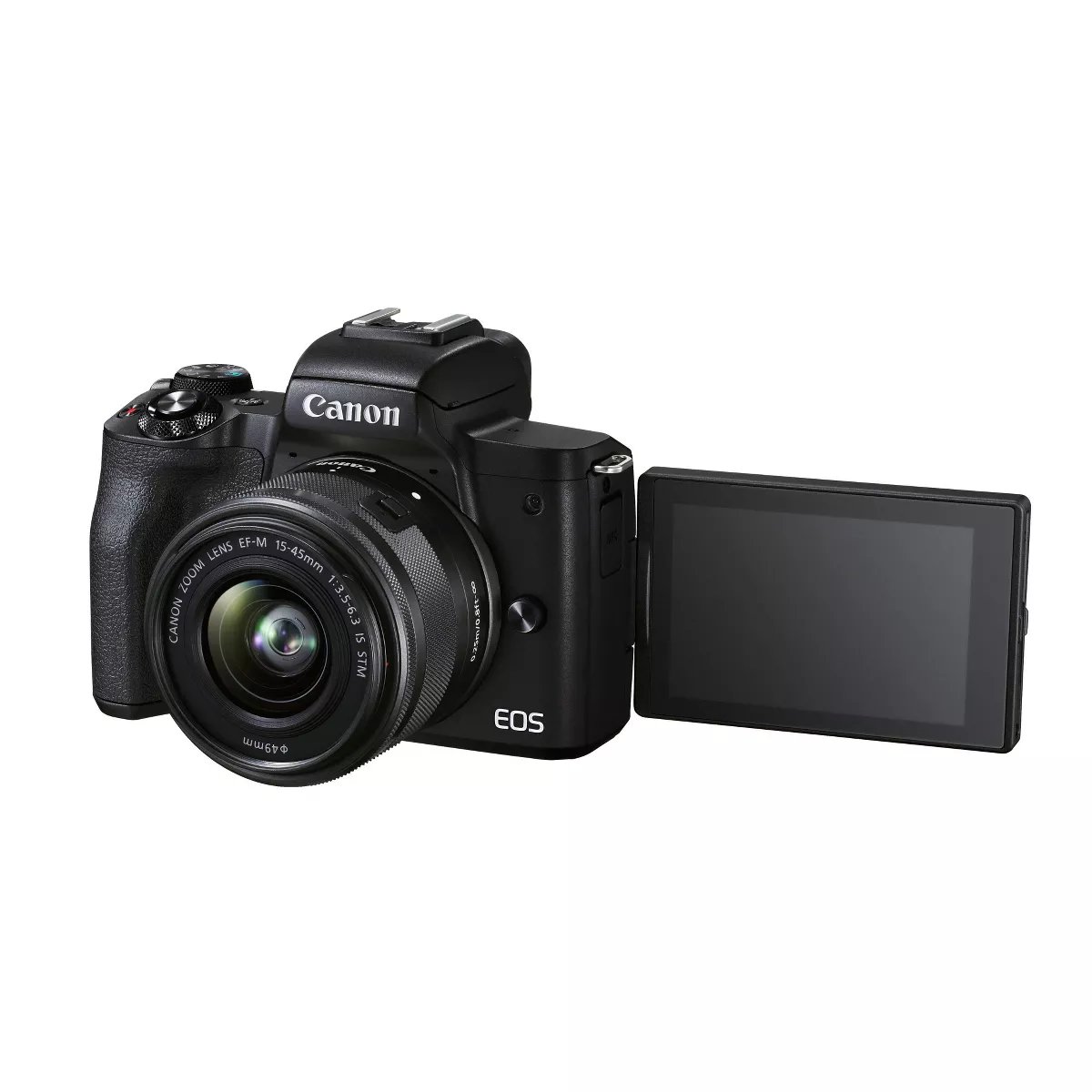 Canon EOS M50 Mark II Mirrorless Camera with EF-M 15-45mm f/3.5-6.3 IS STM Zoom Lens - Black