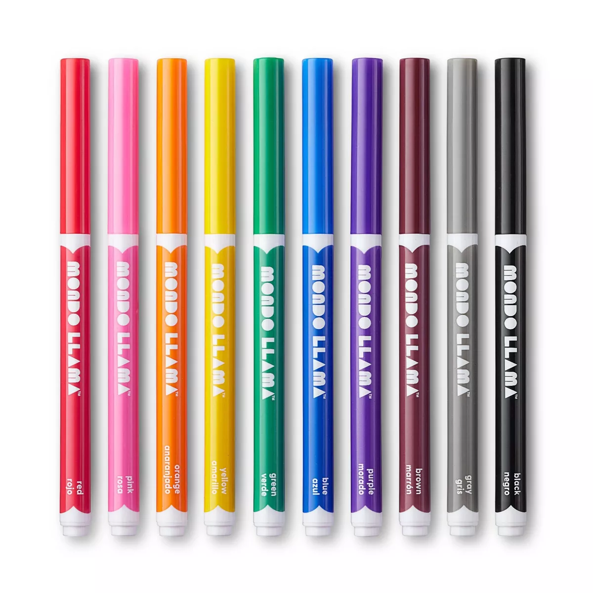 10ct Washable Markers Fine Tip Classic Colors - Mondo Llama™