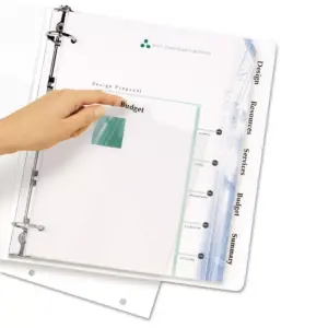Avery Index Maker Print & Apply Clear Label Plastic Dividers 5-Tab Letter 11449