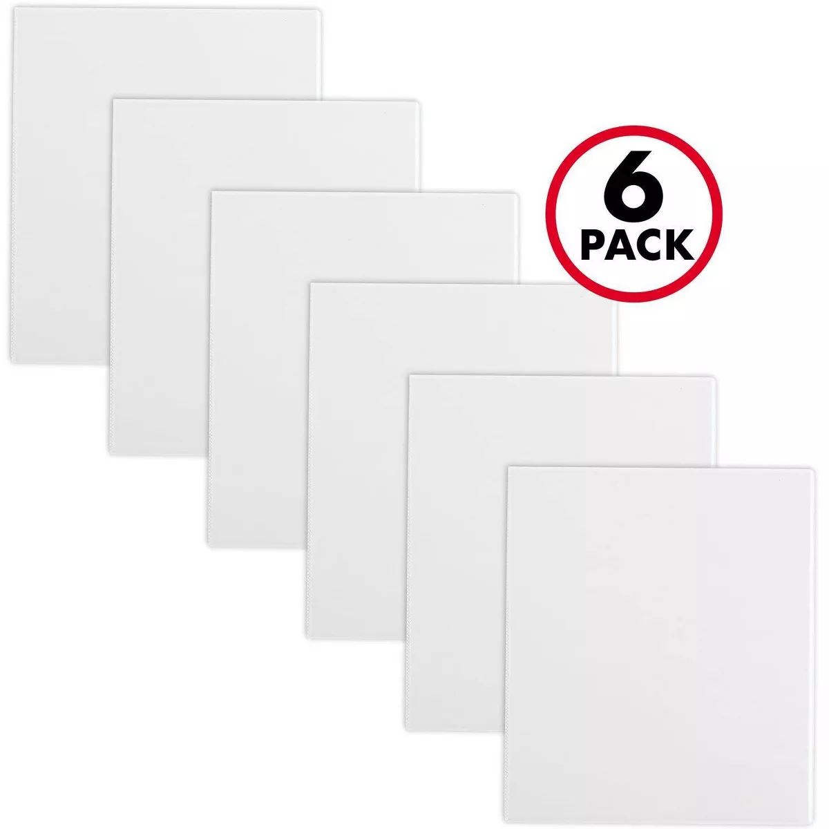 6pk 0.5" D Ring Binder White - up & up™