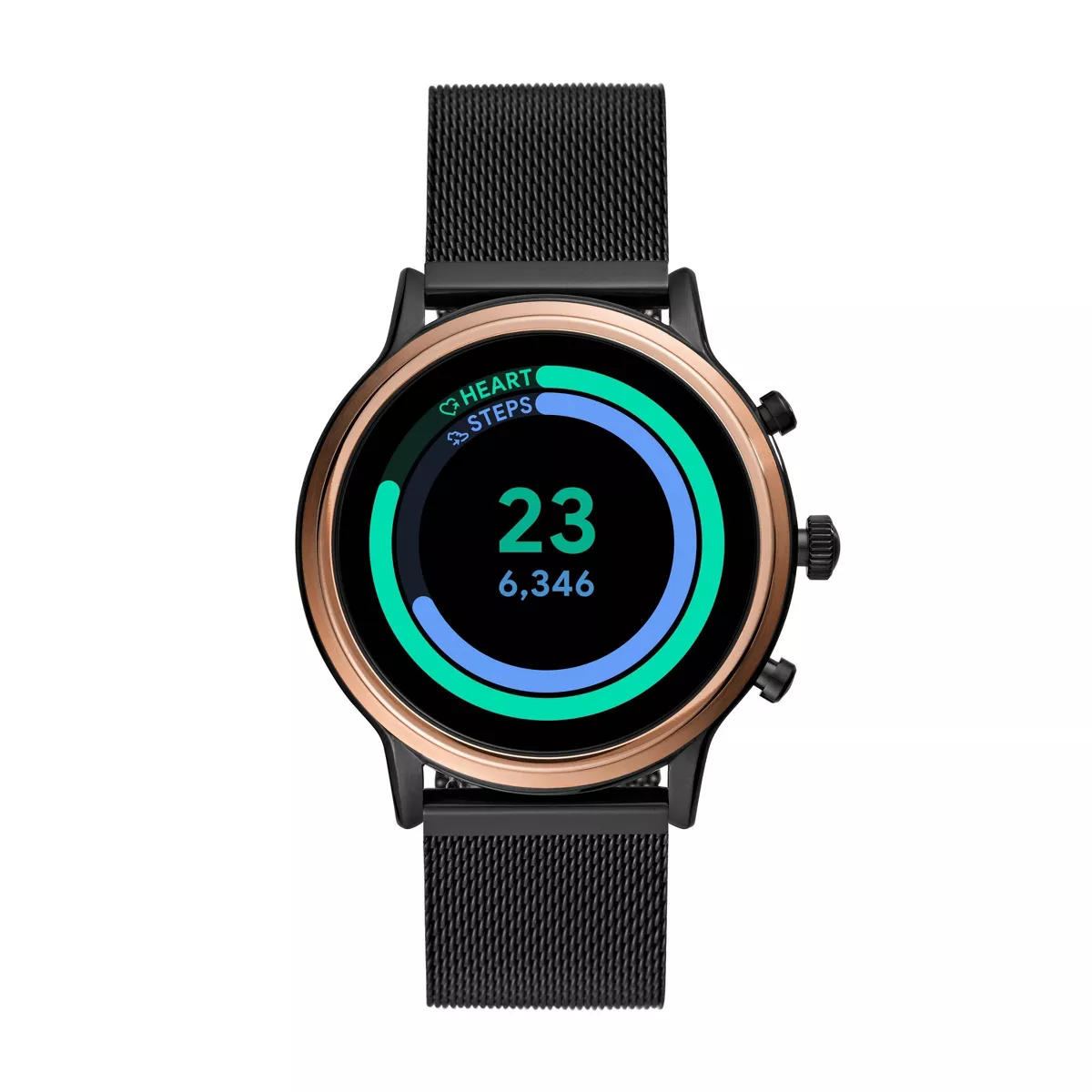 Fossil Gen 5 Smartwatch Julianna HR 44mm - Black Stainless Steel Mesh