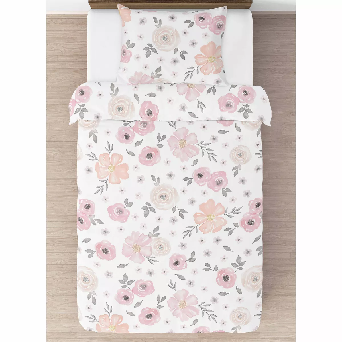 4pc Watercolor Floral Twin Bedding - Sweet Jojo Designs