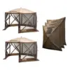 Clam Quick Set Escape Portable Outdoor Canopy (2 Pack) + Wind and Sun Panels