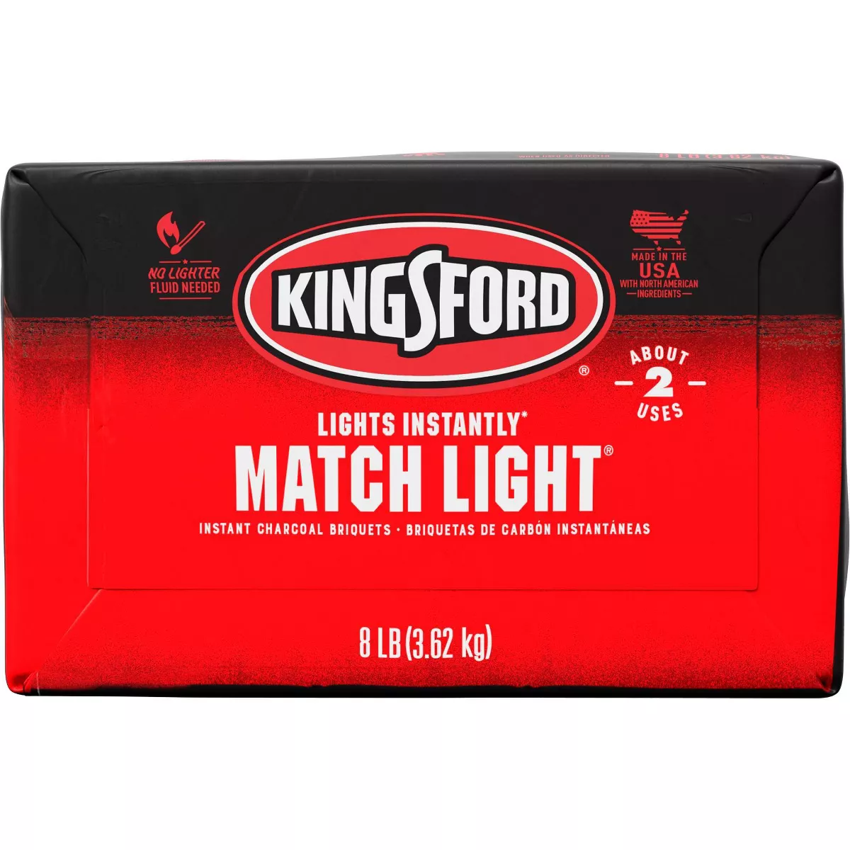 Kingsford Match Light Instant Charcoal Briquettes, BBQ Charcoal for Grilling - 8lbs