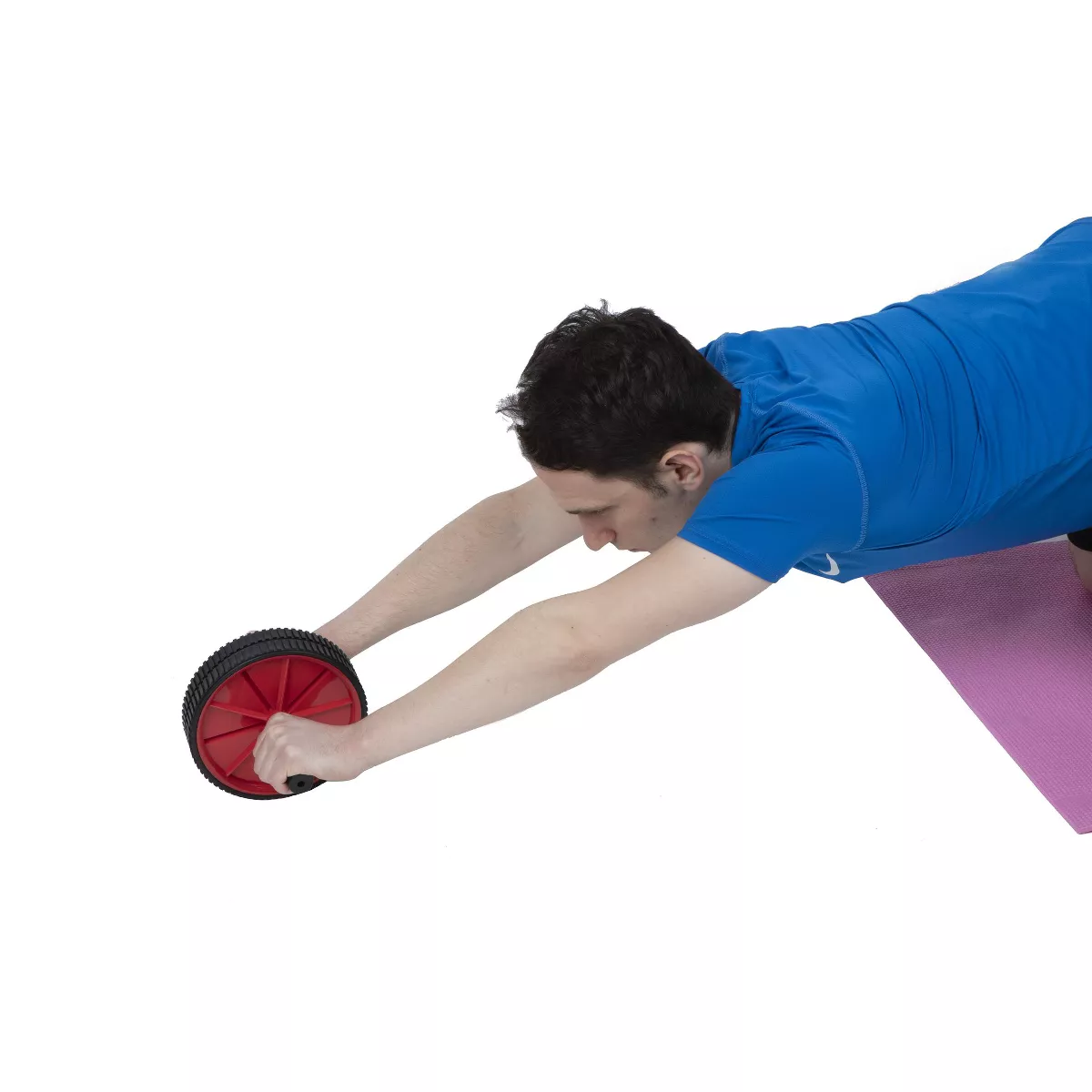 Mind Reader Ab Roller for Abs Workout, Red