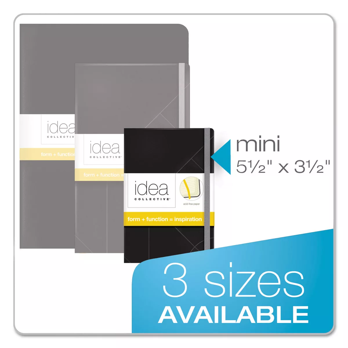 Tops Idea Collective Journal Hard Cover Side Bound 5 1/2 x 3 1/2 Black 96 Sheets 56874