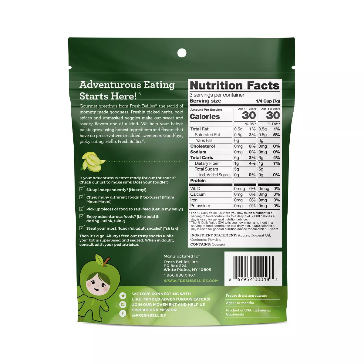 Fresh Bellies Keep Calm & Cardamom Baby Snacks - 0.75oz