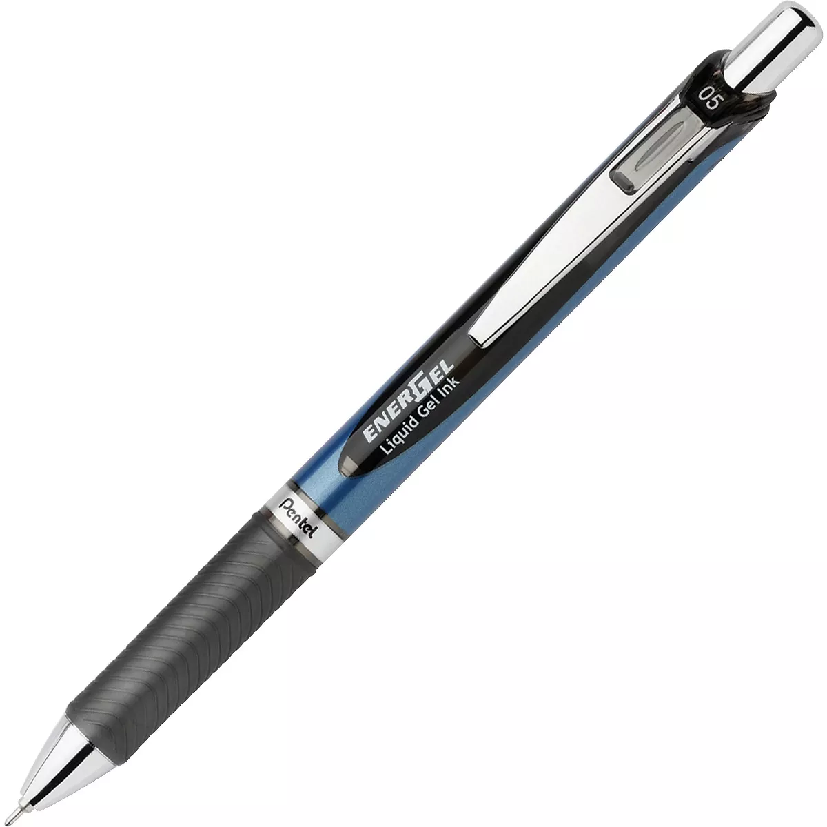 Pentel Gel Pen Retract/Refillable Needle Tip 0.5mm 12/BX BK Ink BLN75ABX