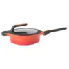 BergHOFF GEM Cast Alum Nonstick 9.5" Covered Saute Pan , Carribean Red, Stay Cool