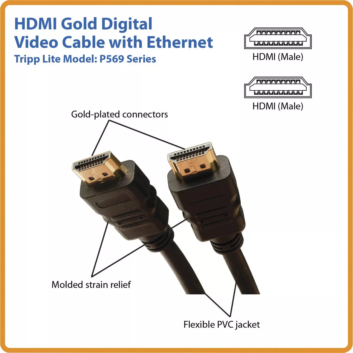 Tripp Lite 6ft High Speed HDMI Cable with Ethernet Digital Video / Audio UHD 4K x 2K M/M 6' - HDMI - 6 ft - 1 x HDMI Male Digital Audio/Video